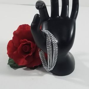 Multi-Chain Silver Tone Bracelet